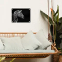 Zebra - Zwart - Wit - Portret - Dieren tuinposter los doek klein -sfeer7