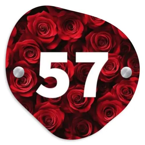 Rode rozen - Traditioneel Naambord Organisch middel -3d