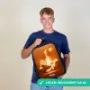 Oranje lichtvoetballer in zweefmoment Rugzak - Zwart middel -sfeer7_FR