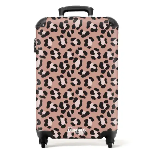 Luipaardpatroon op warm roze NBS - Handbagage koffer - Volwassenen Unisex middel -productfoto_recht