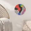 Abstract - Vormen - Kleuren - Stippen Akoestische PET Vilt - Rond klein -sfeer4