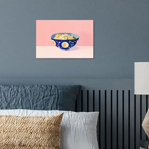 Noodles - Kom - Blauw - Illustratie poster papier klein -sfeer2