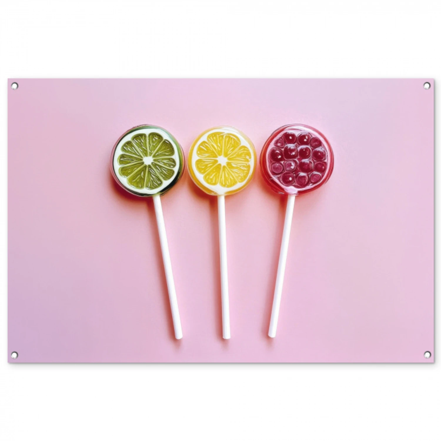 Lolly - Snoep - Citrus tuinposter los doek groot -3d