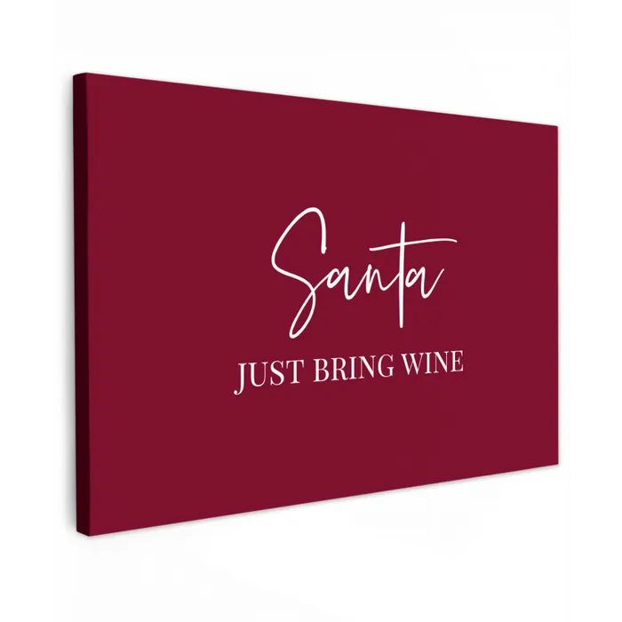 Santa - Wine - Rood - Kerst - Kerstman Tuinposter op houten frame 2 cm dik klein -3d