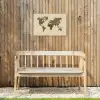 Wereldkaart - Kruiden - Kleurrijk Tuinposter op houten frame 2 cm dik klein -sfeer4
