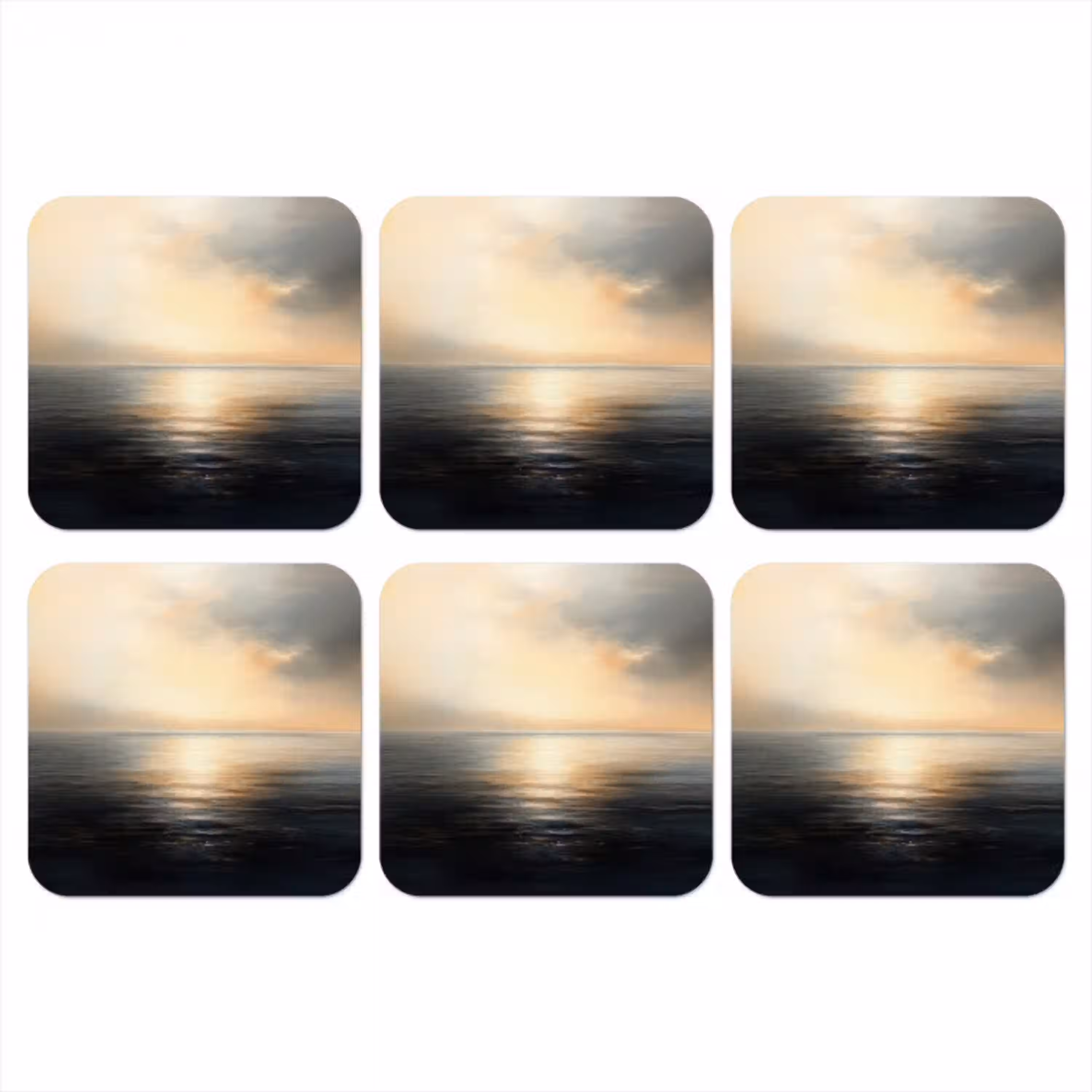 Zon - Horizon - Zee onderzetter kurk middel -3d