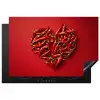 Pepers - Rood - Hart Inductie beschermer vinyl 3mm klein -3d