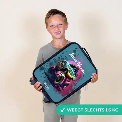Monster Wheels Kinderkoffer - Zwart klein -sfeer4_NL