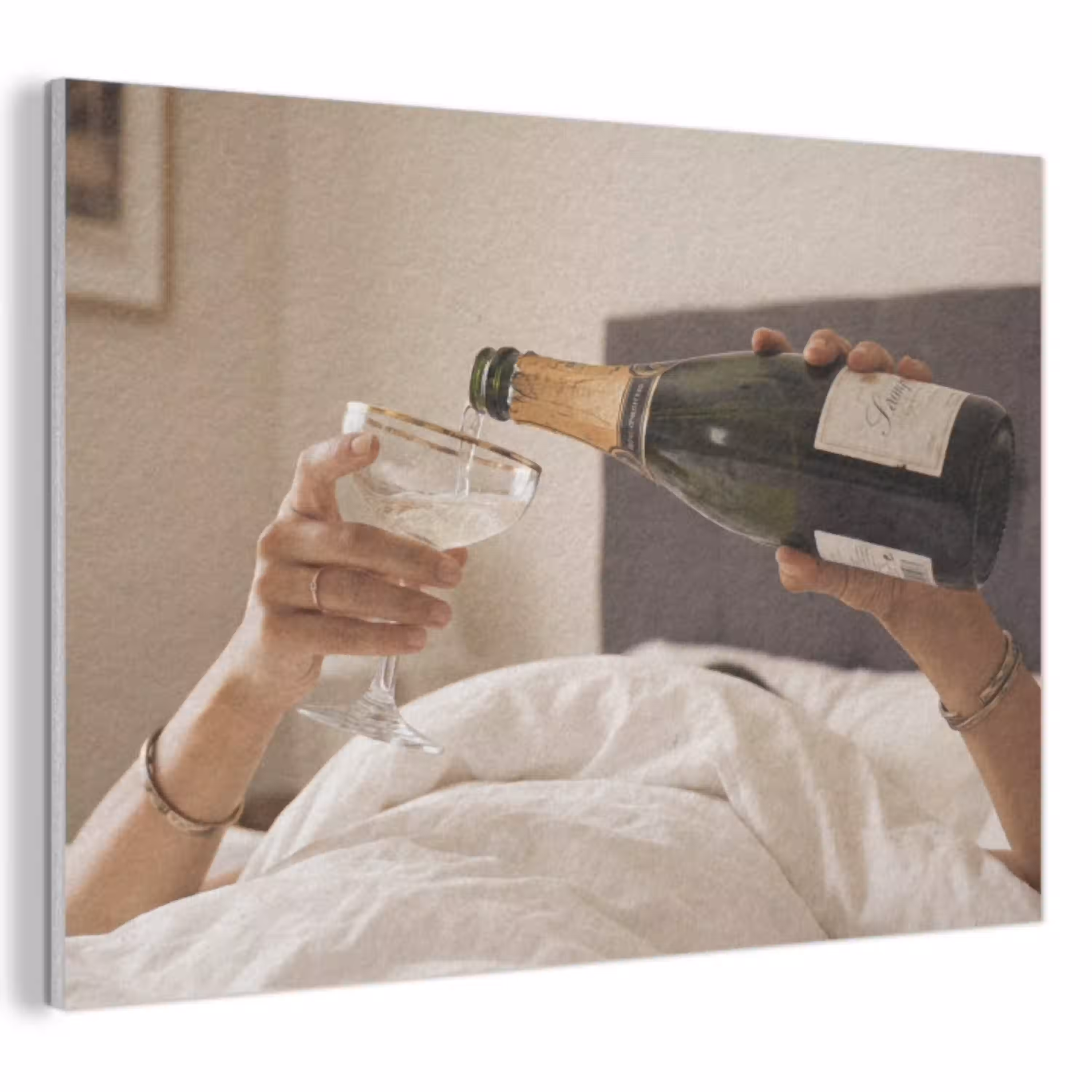 Champagne - Bed - Bubbels PET vilt klein -3d