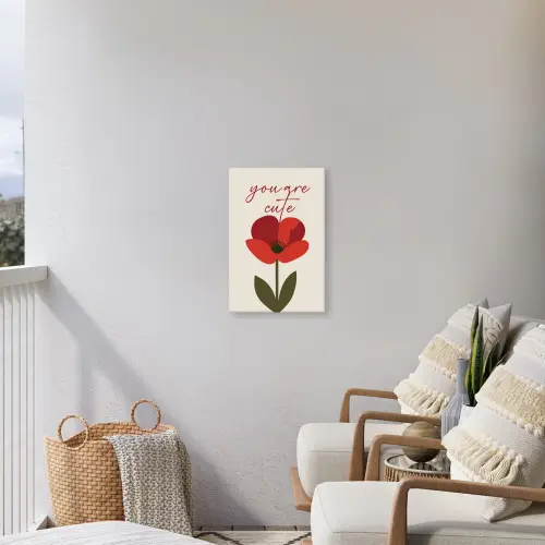 Klaproos - Bloem - Rood - Valentijn Tuinposter op houten frame 2 cm dik klein -sfeer1