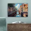 Stad - Gracht - Zon - Fietsen canvas 2cm klein -sfeer4