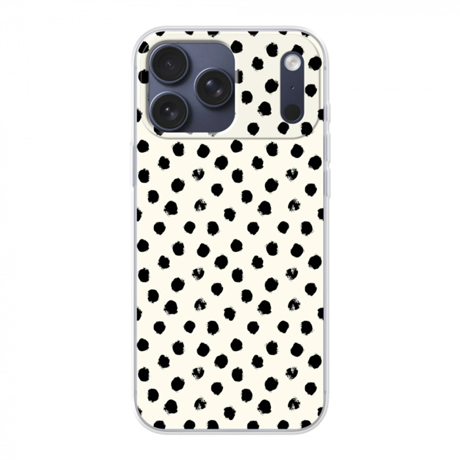 Stippen - Zwart - Wit - Print - Minimalistisch Telefoonhoesje iPhone 17 Pro Max klein -3d