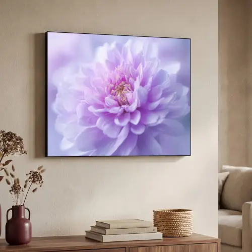 Paars - Dahlia - Dromerig Textielframe zwart klein -sfeer3