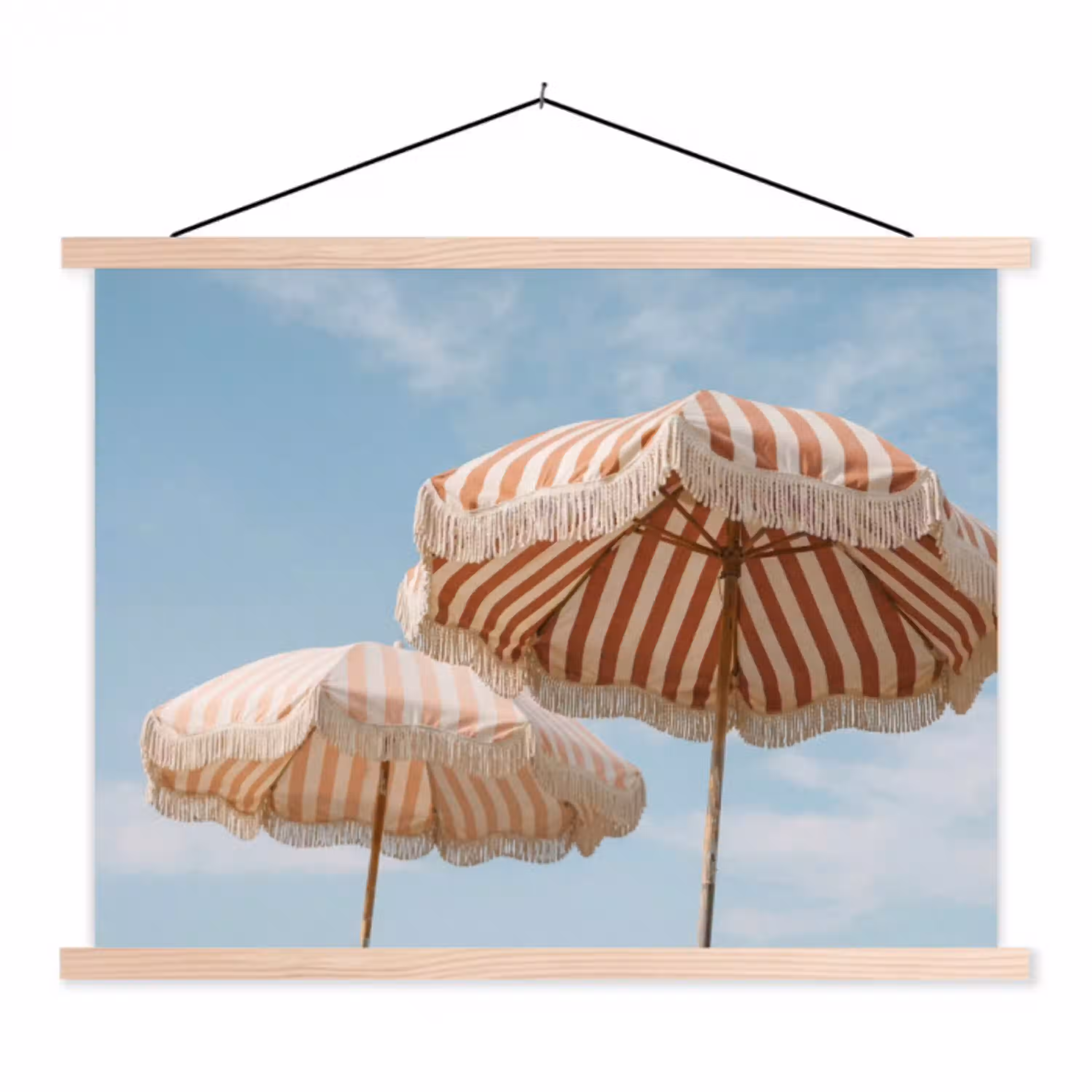Parasol - Lucht - Rood textielposter latten blank klein -3d