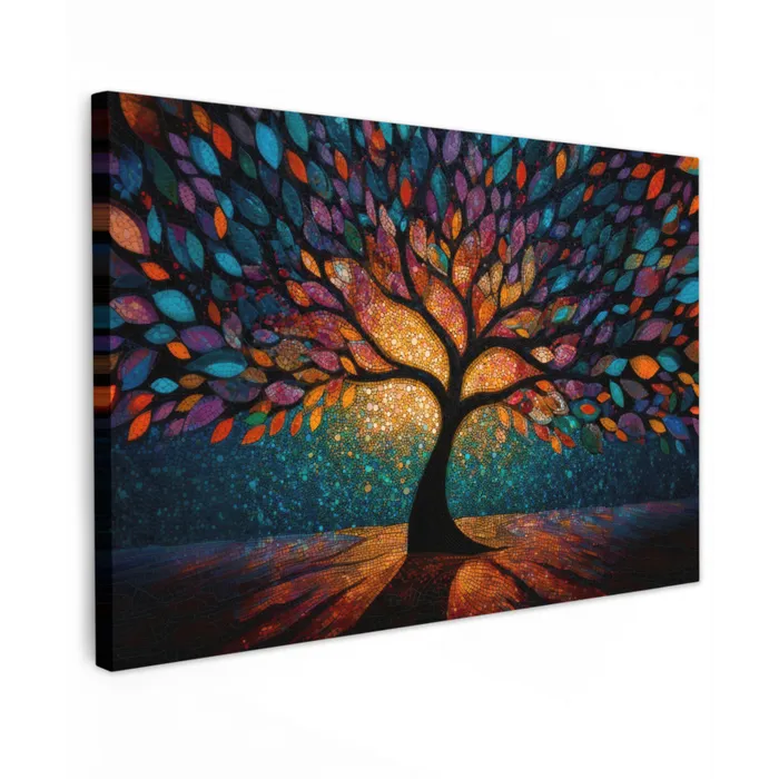 Mozaïek - Kleurrijk - Boom - Takken canvas 2cm klein -z3d