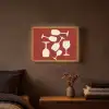 Wijnglazen - Silhouetten - Wit Light Box met batterij (Wandlamp) middel -sfeer4