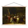 De Nachtwacht - Rembrandt van Rijn textielposter latten blank klein -3d