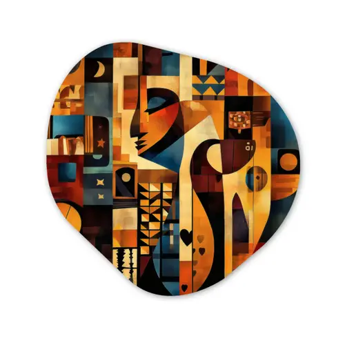 Figuren - Abstract - Symbolen Wandcirkel Organisch Aluminium middel -3d