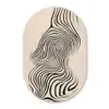 Lijnen - Abstract - Golvend - Zwart Wandcirkel Ovaal Forex klein -3d