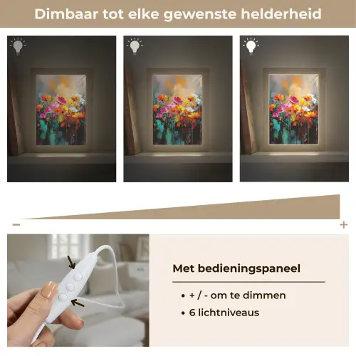 Felgekleurd - Bloemblaadjes - Abstract Light Box met kabel (Tafellamp) klein -USP_dimbaarNL
