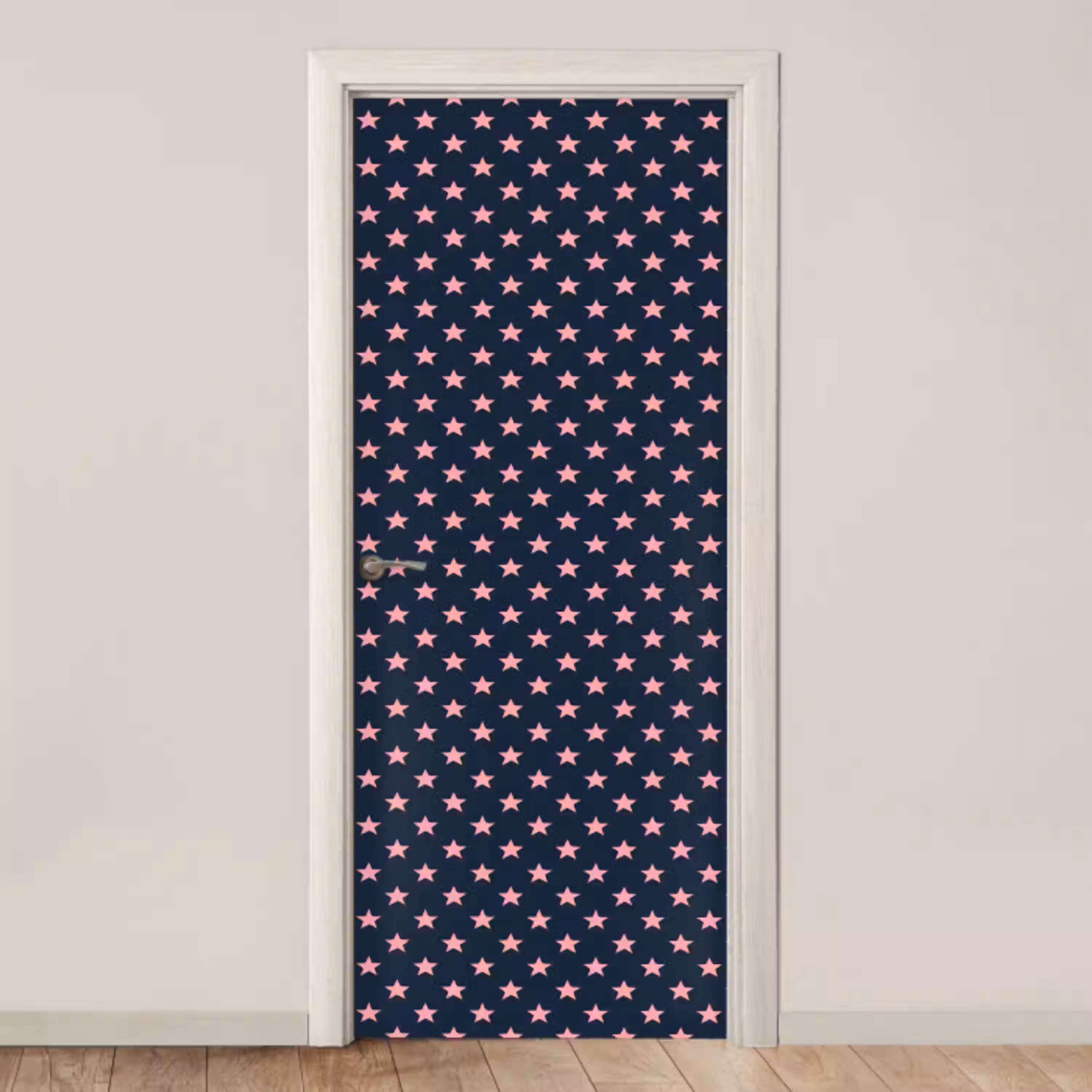 Patroon - Sterren - Roze deurposter klein 289 -3d_beige