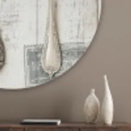 Zilver - Bestek - Hout Akoestische PET Vilt - Rond klein -sfeer5_closeup