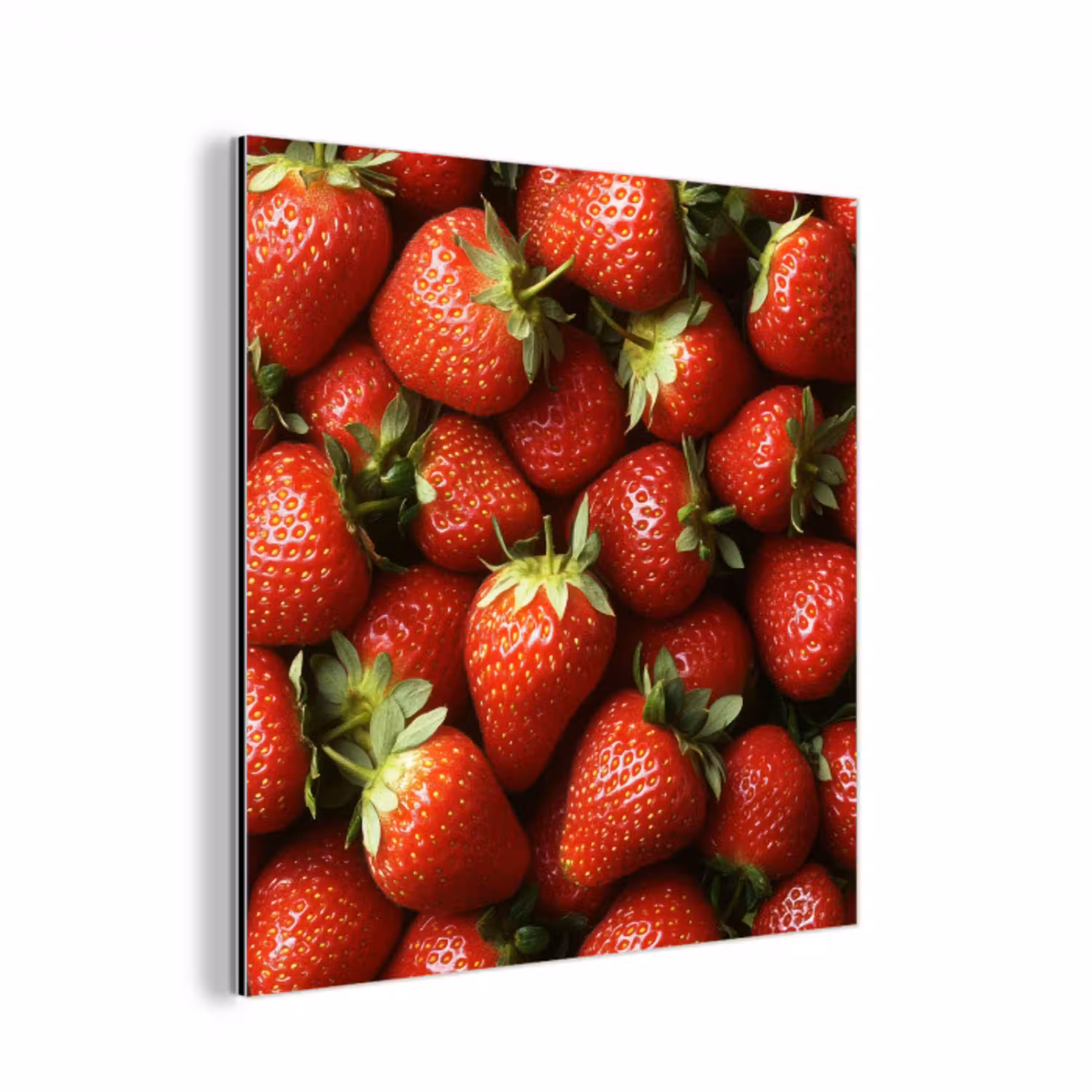 Aardbei - Fruit - Rood aluminium wit klein -3d