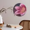 Roze - lelie - Dauwdruppels Akoestische PET Vilt - Rond klein -sfeer3