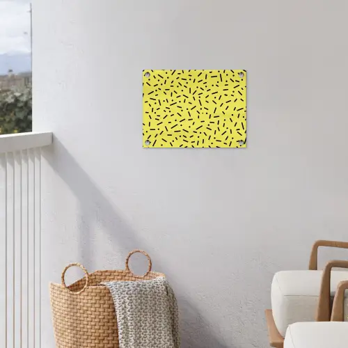 Gaming - Stippen - Strepen - Geel tuinposter los doek klein -sfeer8