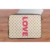Love - Stippen - Roze laptophoes neopreen klein -tafel