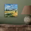 Landschap - Strobalen - Bergen - Wolken aluminium wit klein -sfeer2