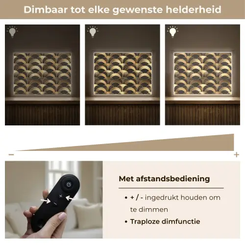Schubben - Structuur - Goud Light Box met batterij (Wandlamp) middel 907 -USP_dimbaarNL