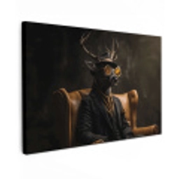Hert - Zonnebril - Zwart - Pak Tuinposter op houten frame 2 cm dik klein -3d