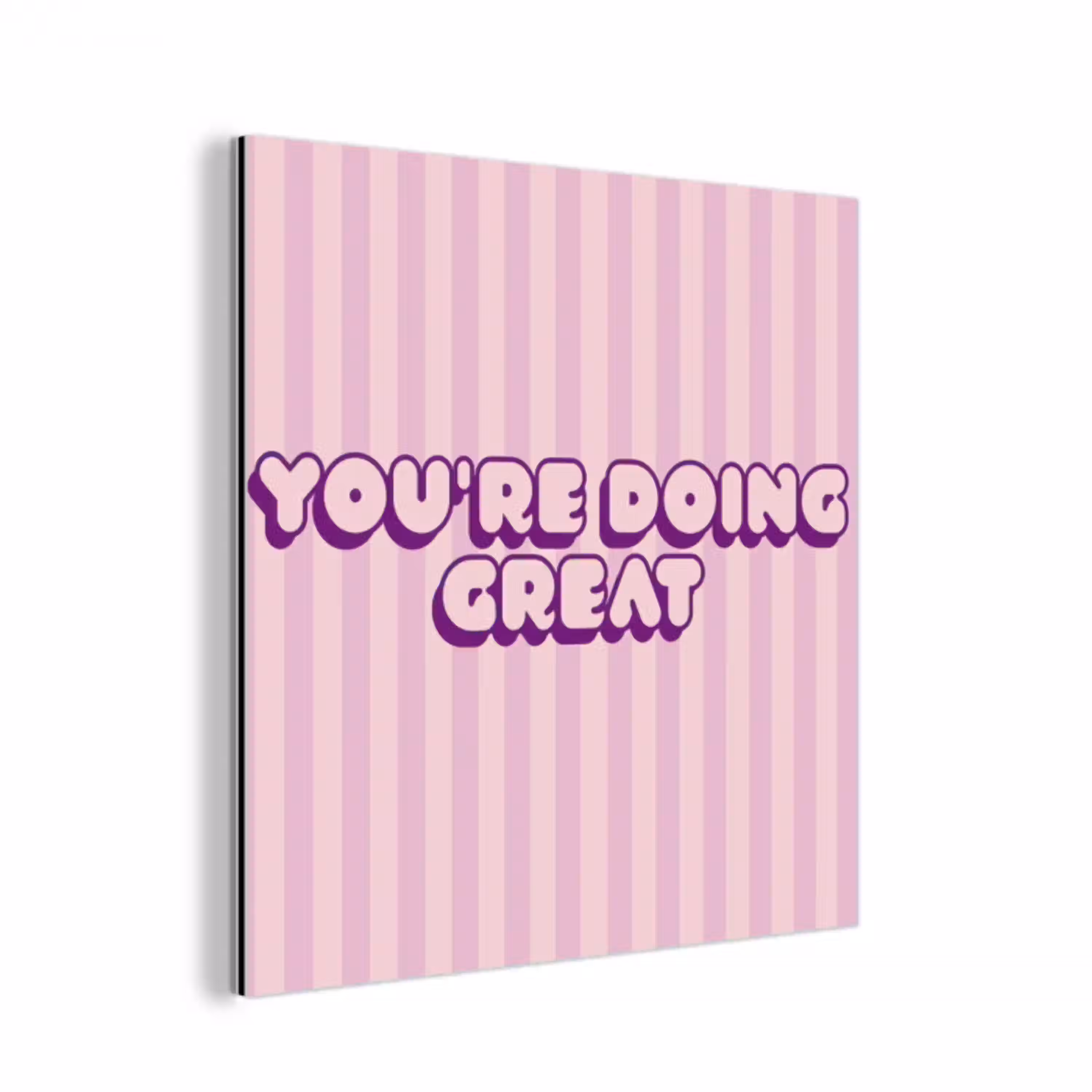 Paars - Strepen - You're doing great - Schaduw aluminium wit klein -3d