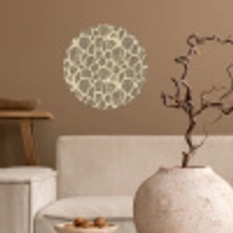 Giraf - Patroon - Beige - Bruin Wandcirkel behangsticker klein 186 -sfeer1