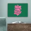 Abstract - Pink - Lijnen - Groen canvas 2cm klein -sfeer4