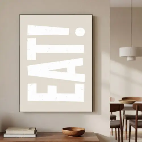 Eten - Decoratie - Beige - Wit Textielframe zwart klein -sfeer2
