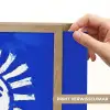 Zon - Gezicht - Penseelstructuur - Blauw Light Box met batterij (Wandlamp) middel -USP_websiteprintNL