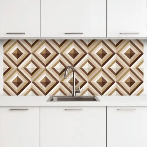Retro - Ster - Design keuken achterwand 2 middel 871 -3d