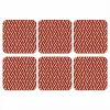 Rood - Beige - Patroon - Lijnen onderzetter kurk middel 366 -3d