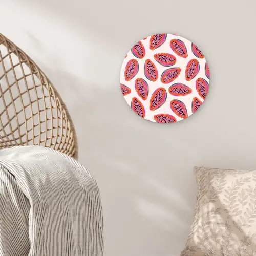 Papaja - Zaden - Patroon Wandcirkel plexiglas klein 852 -sfeer5
