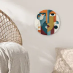 Geometrisch - Strakke vormen - Kleurrijk Wandcirkel kunststof plaat 5mm dik klein -sfeer5
