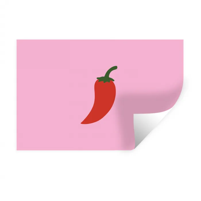 Peper - Rood - Illustratie Muursticker klein -3d