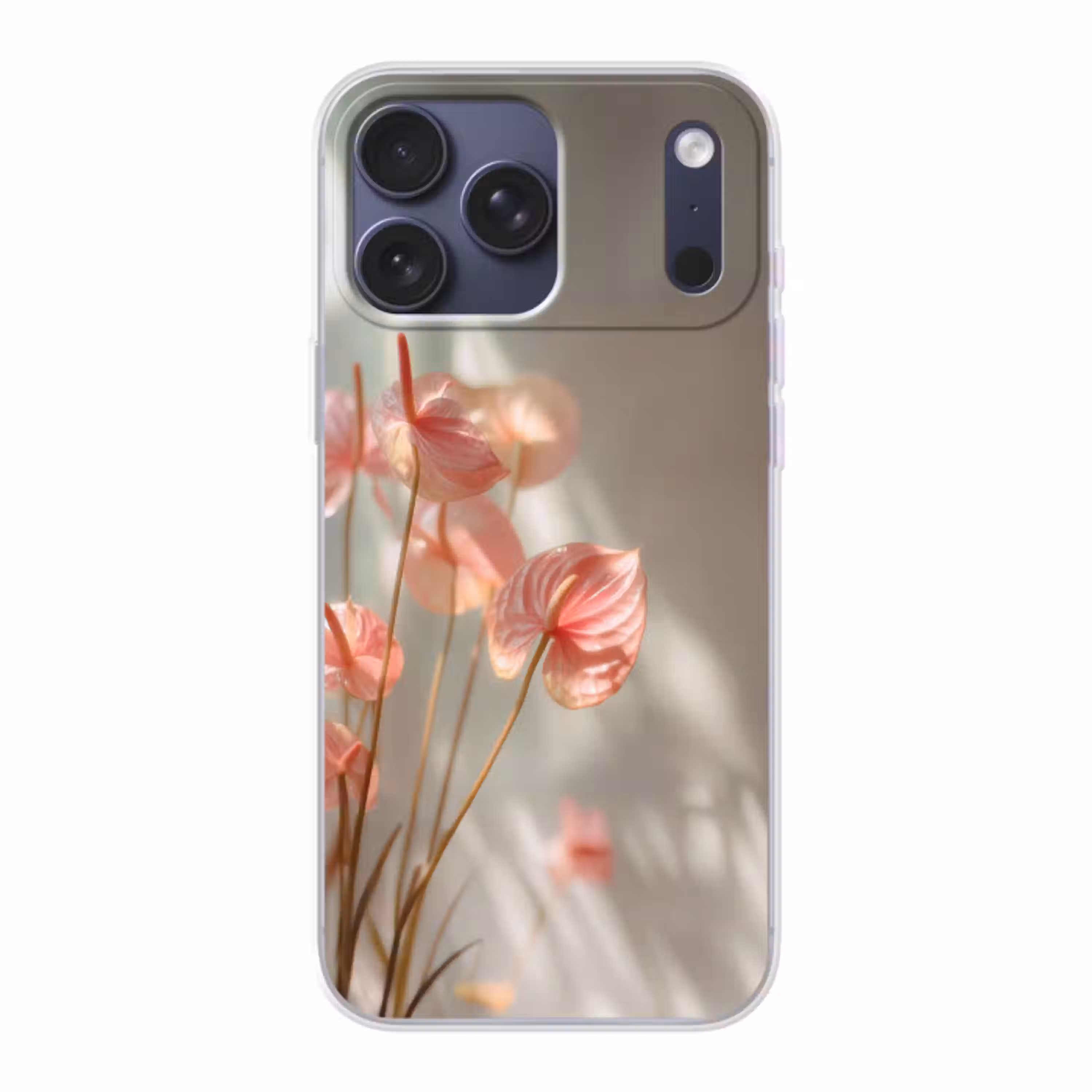 Bloemen - Stelen - Roze - Schaduw Telefoonhoesje iPhone 17 Pro Max klein -3d
