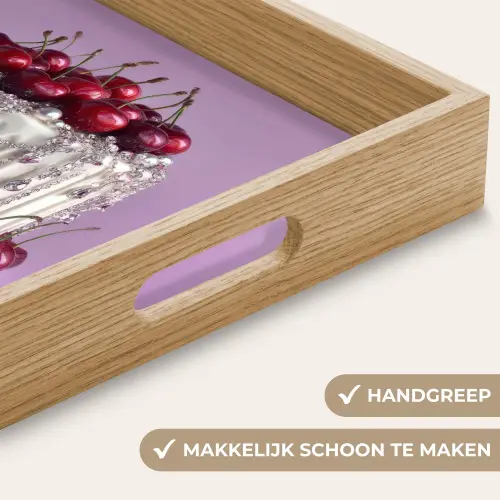 Taart - Kersen - Juwelen - Rood Dienblad Rechthoek middel -USP_HandgreepNL