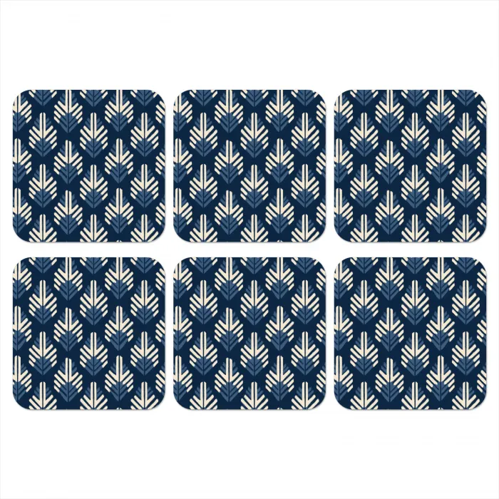 Modern - Patroon - Blauw onderzetter kurk middel 366 -3d