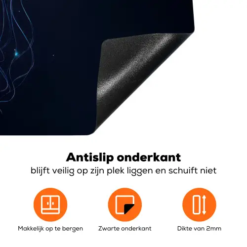 Tentakels - Kwal - Paars - Sprankeling Inductie beschermer vinyl 3mm klein -zzzzzzz-td-onderkant