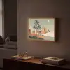 Nachtlandschap - Kamelen - Sterren - zandduinden Light Box met batterij (Wandlamp) middel -sfeer1