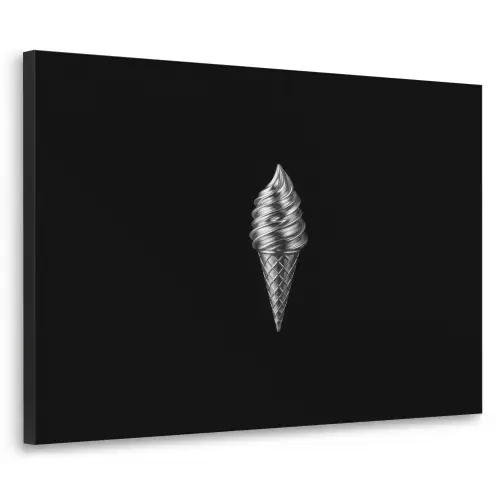 Softijs - Realistisch - Futuristisch Textielframe zwart klein -3d