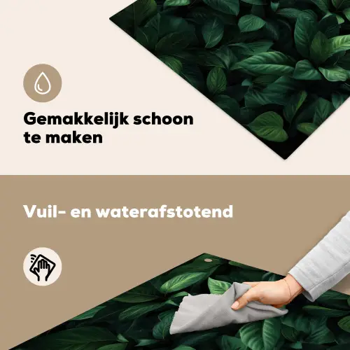 Bladeren - Ovaal - Groen - Nerven Inductie beschemer met haakjes middel -ky-schoon-nl